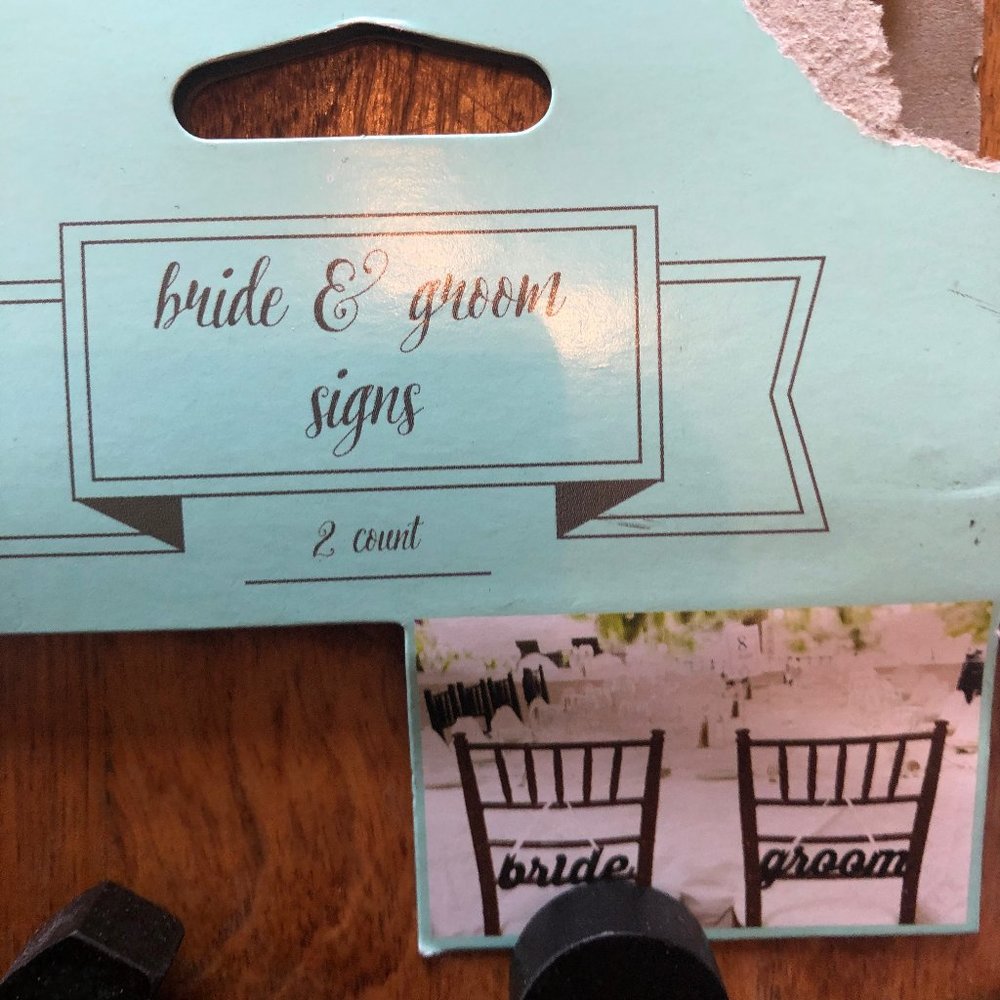 Bride and Groom Reception Chair Signs - Picture 2 of 2
